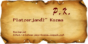 Platzerjanó Kozma névjegykártya